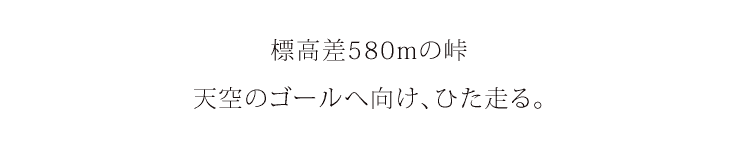 標高差580mの峠、天空のゴールへ向けてひた走る。